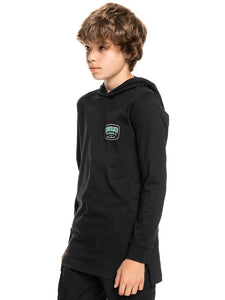 QUIKSILVER BOY SIZE 8-16 HIGH CLOUD L/S HOODED TEE