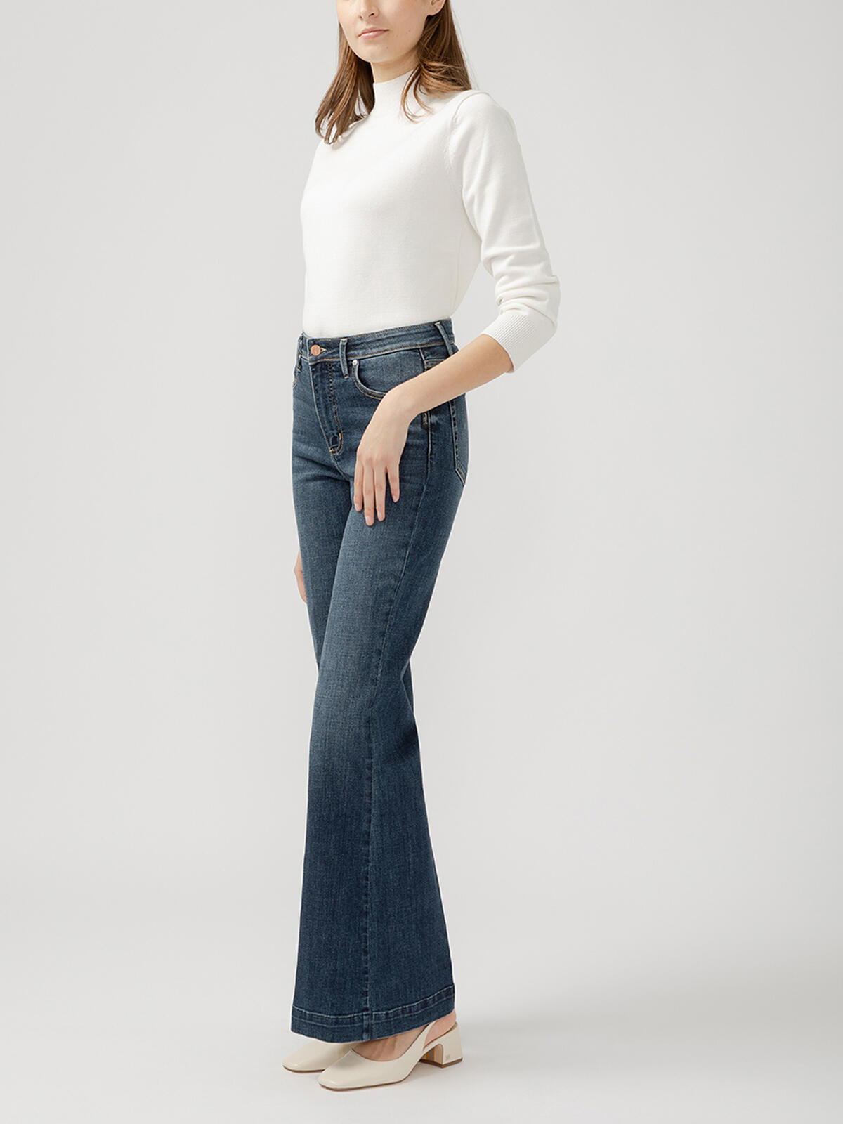 Silver Isbister High Rise Flare Luxe Stretch Jeans
