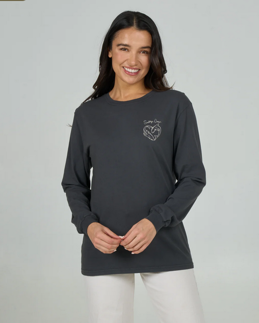 Salty Crew Heart Shark Long Sleeve Boyfriend Tee