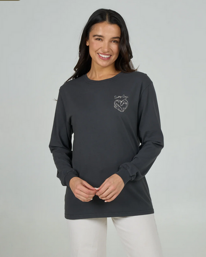 Salty Crew Heart Shark Long Sleeve Boyfriend Tee