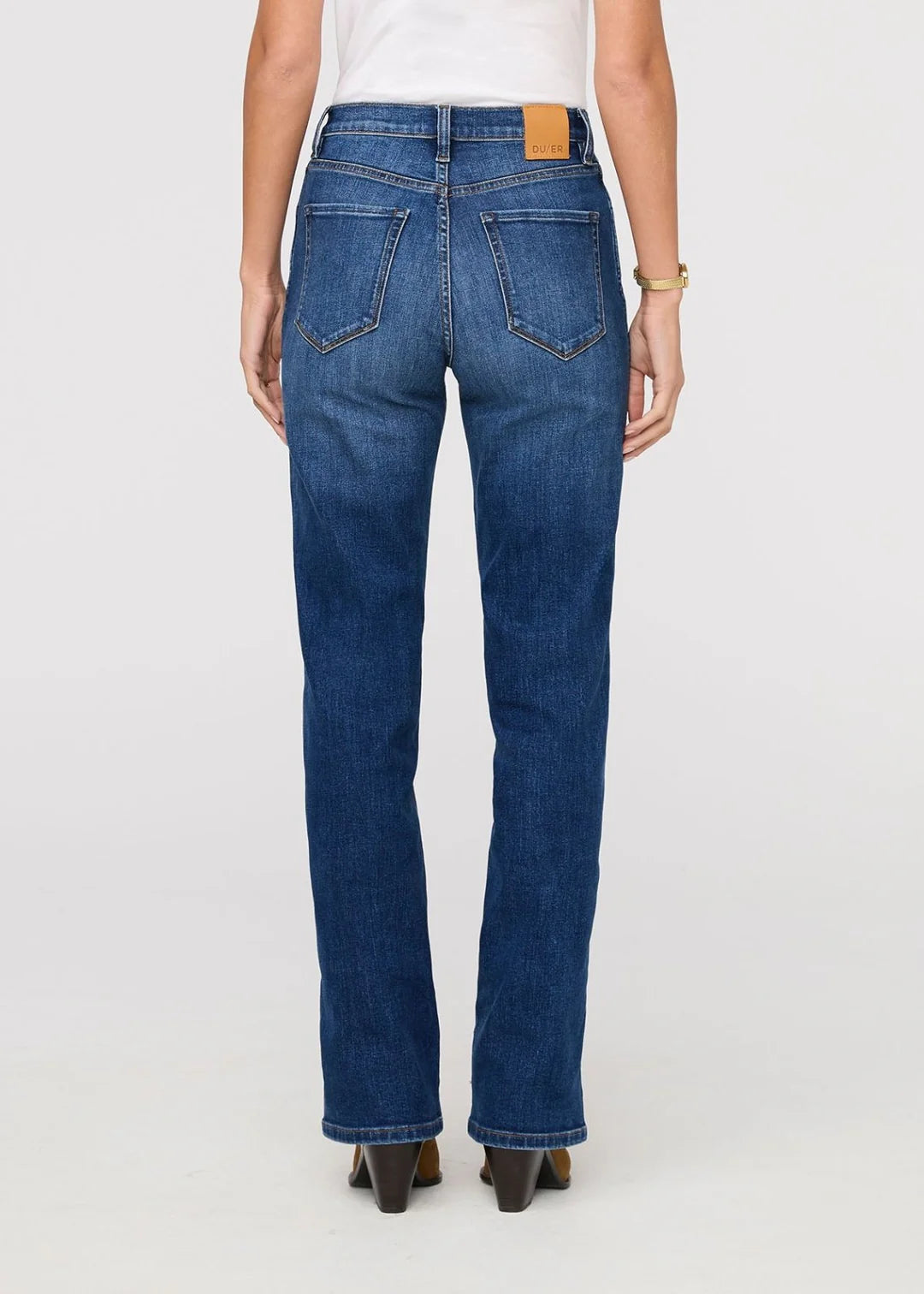 DU/ER Performance Denim+ High Rise Straight - Blue Maize