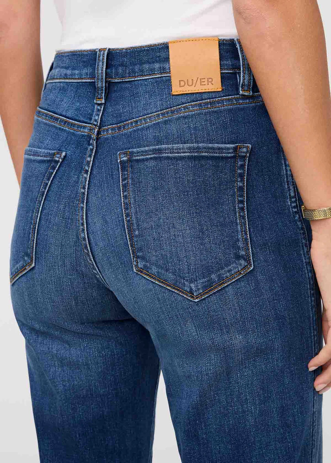 DU/ER Performance Denim+ High Rise Straight - Blue Maize