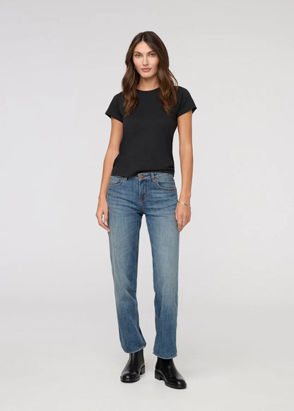 DU/ER Performance Denim Mid Rise Straight - Blue Ash