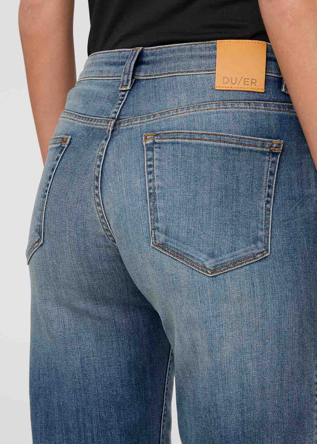 DU/ER Performance Denim Mid Rise Straight - Blue Ash