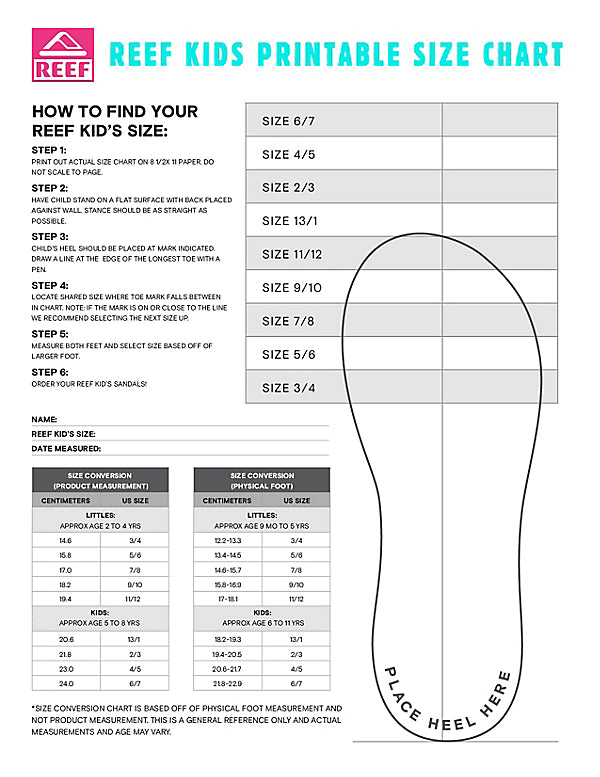 REEF KIDS SIZE 13/1 - 6/7 AHI SANDAL