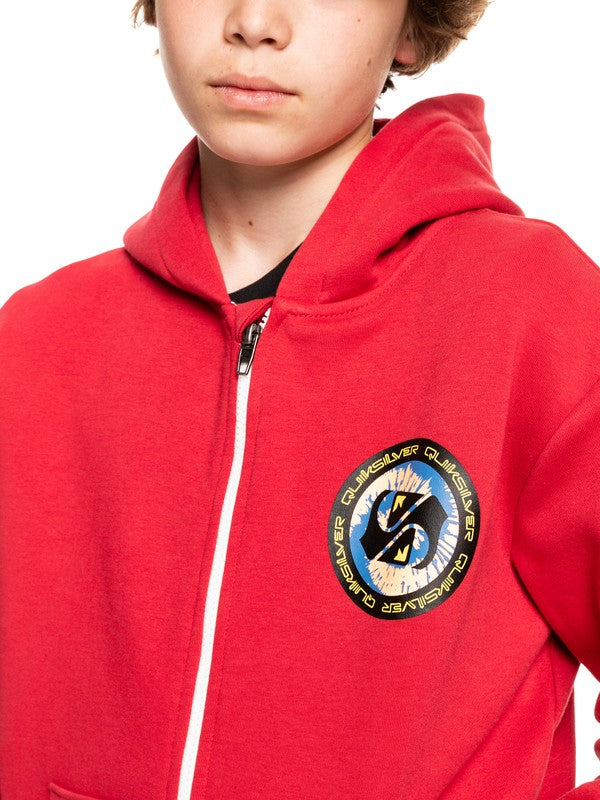 QUIKSILVER BOYS 8-16 GOLDEN RECORDS ZIP-UP HOODIE