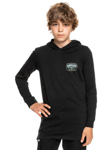 QUIKSILVER BOY SIZE 8-16 HIGH CLOUD L/S HOODED TEE