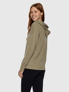 TEAMLTD WOMENS HOODED WAFFLE L/S